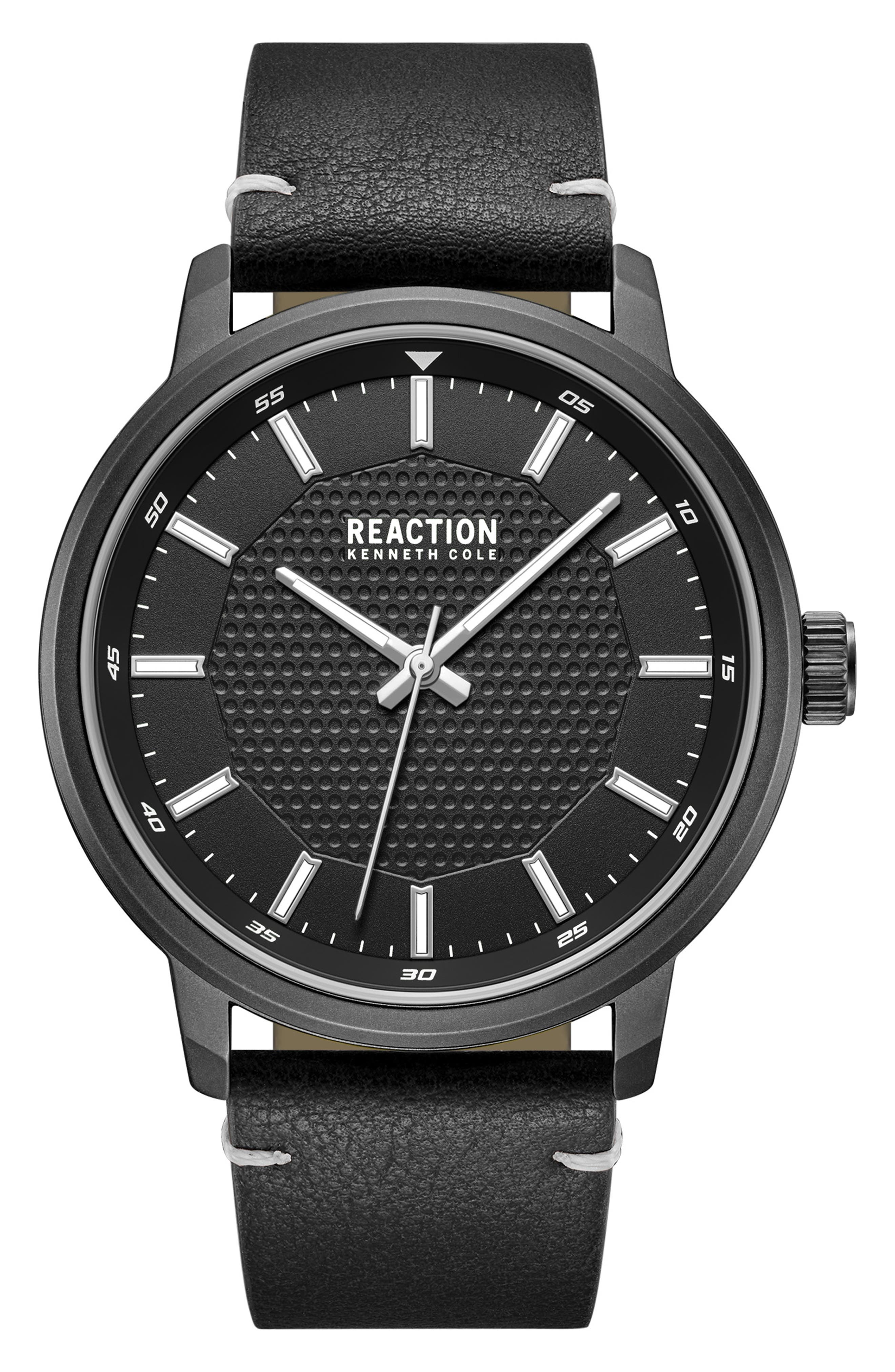 Kenneth Cole Reaction Classic Black Strap Watch, 44mm