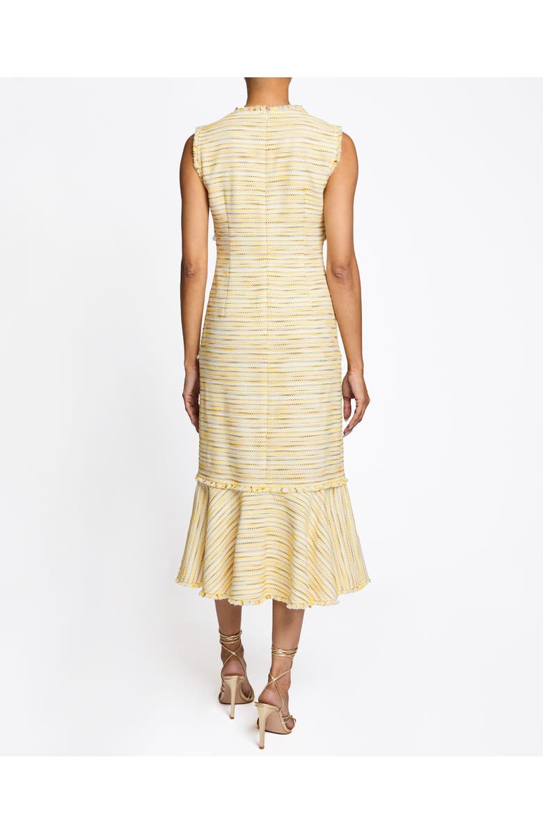 Santorelli ANDI Sleeveless Fit and Flare Sheath Dress in Lightweight Cotton Tweed, Alternate, color, Chamomile