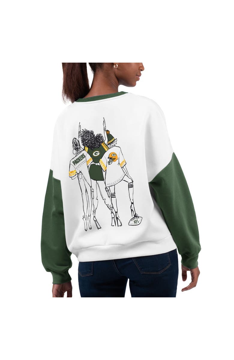 G-III 4HER BY CARL BANKS Women's G-III 4Her by Carl Banks White Green Bay Packers A-Game Pullover Sweatshirt, Alternate, color,