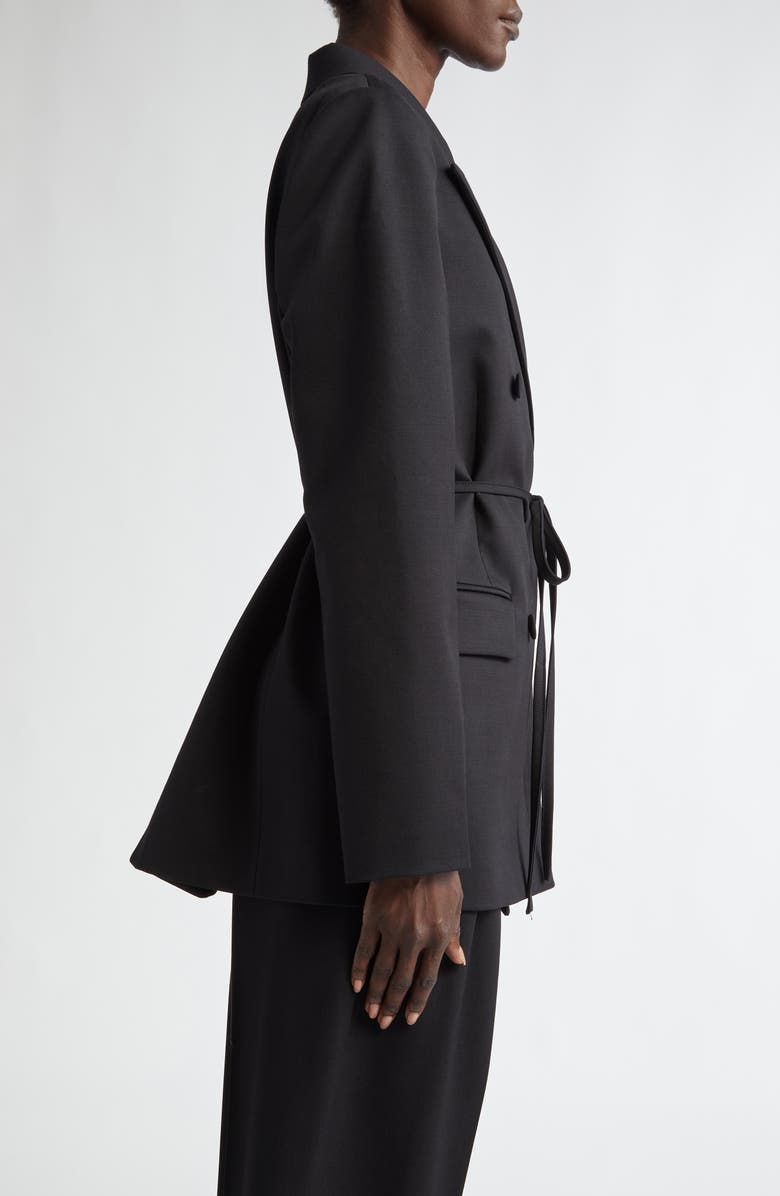 Altuzarra Hattson Tie Waist Stretch Wool Blazer, Alternate, color, 