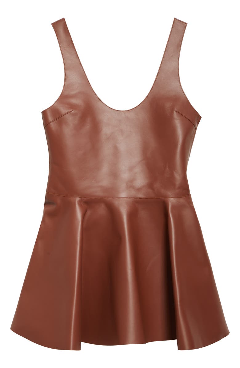 JW Anderson Circle Skirt Leather Minidress, Alternate, color, 