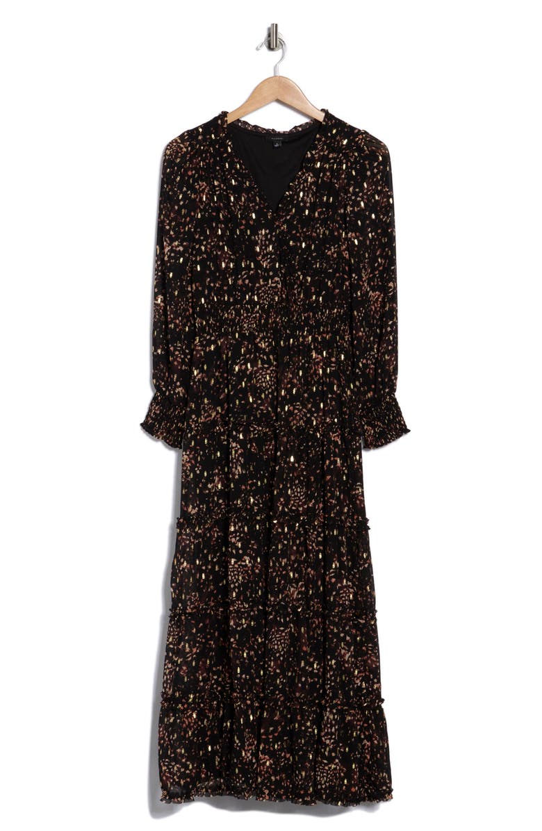 Halogen<sup>®</sup> Flutter Sleeve Midi Dress, Alternate, color, Rich Black