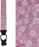Trafalgar Hanami Cherry Blossom Burst Linen Blend Novelty Button End Suspenders