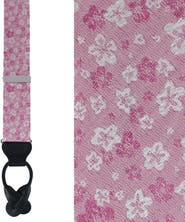 Trafalgar Hanami Cherry Blossom Burst Linen Blend Novelty Button End Suspenders