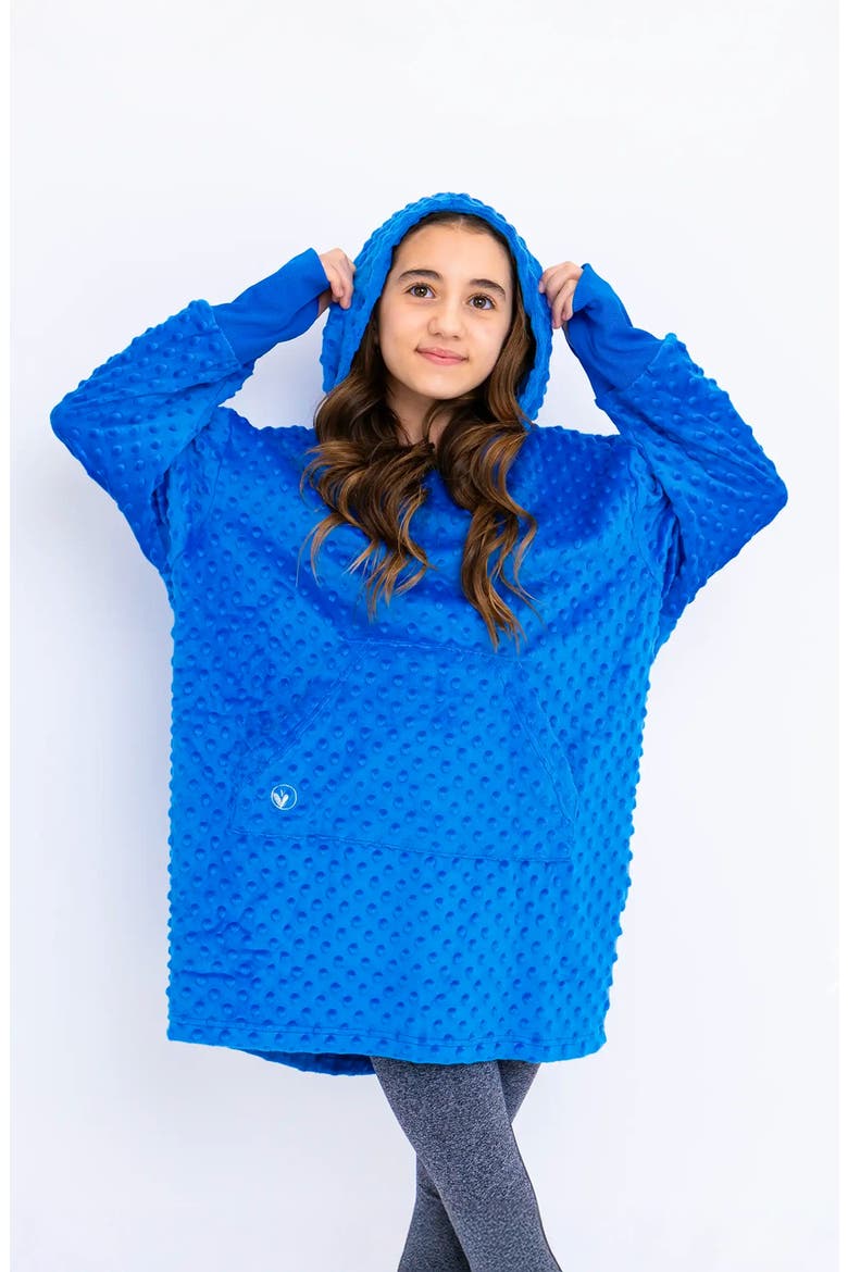 Minky Bubble Oversized Hoodie Big Kid, Main, color, Blue