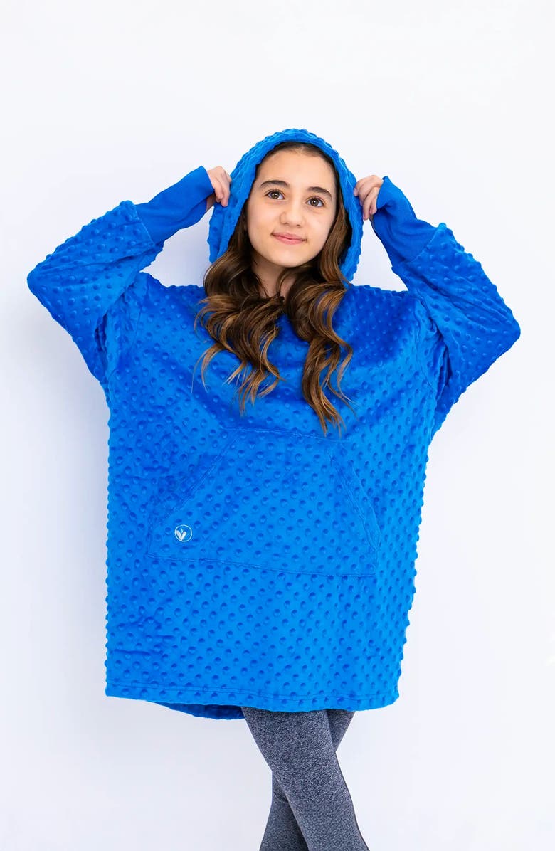 Limeapple Minky Bubble Oversized Hoodie Big Kid, Main, color, Blue