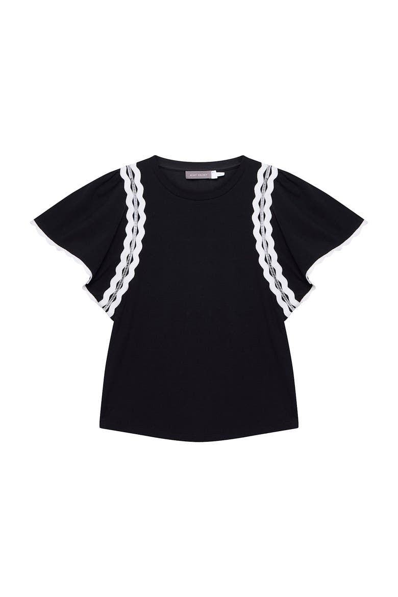 Ric Rac Trim Cotton Top, Alternate, color, Black
