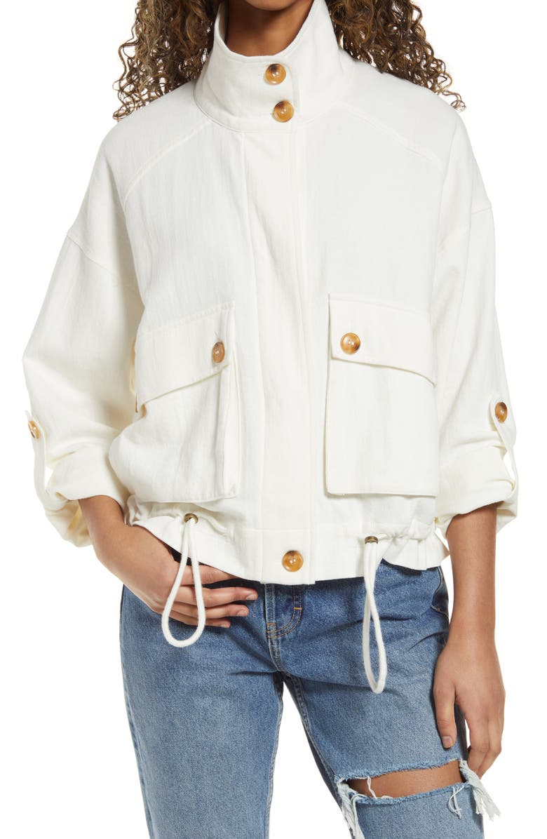 BLANKNYC Cotton & Linen Utility Jacket, Alternate, color, 