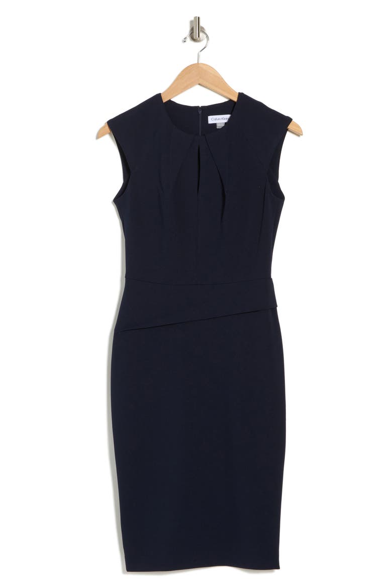 Keyhole Sheath Dress, Alternate, color, INDIGO