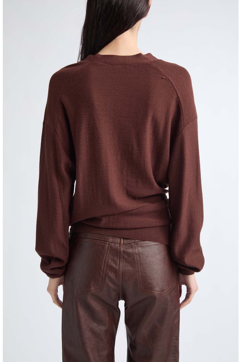 Relaxed Twisted Cardigan, Alternate, color, ACAJOU