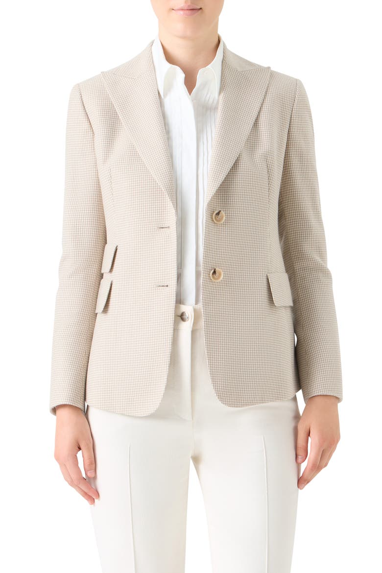Hans Pepita Houndstooth Cashmere Jacket, Main, color, GREIGE-ECRU