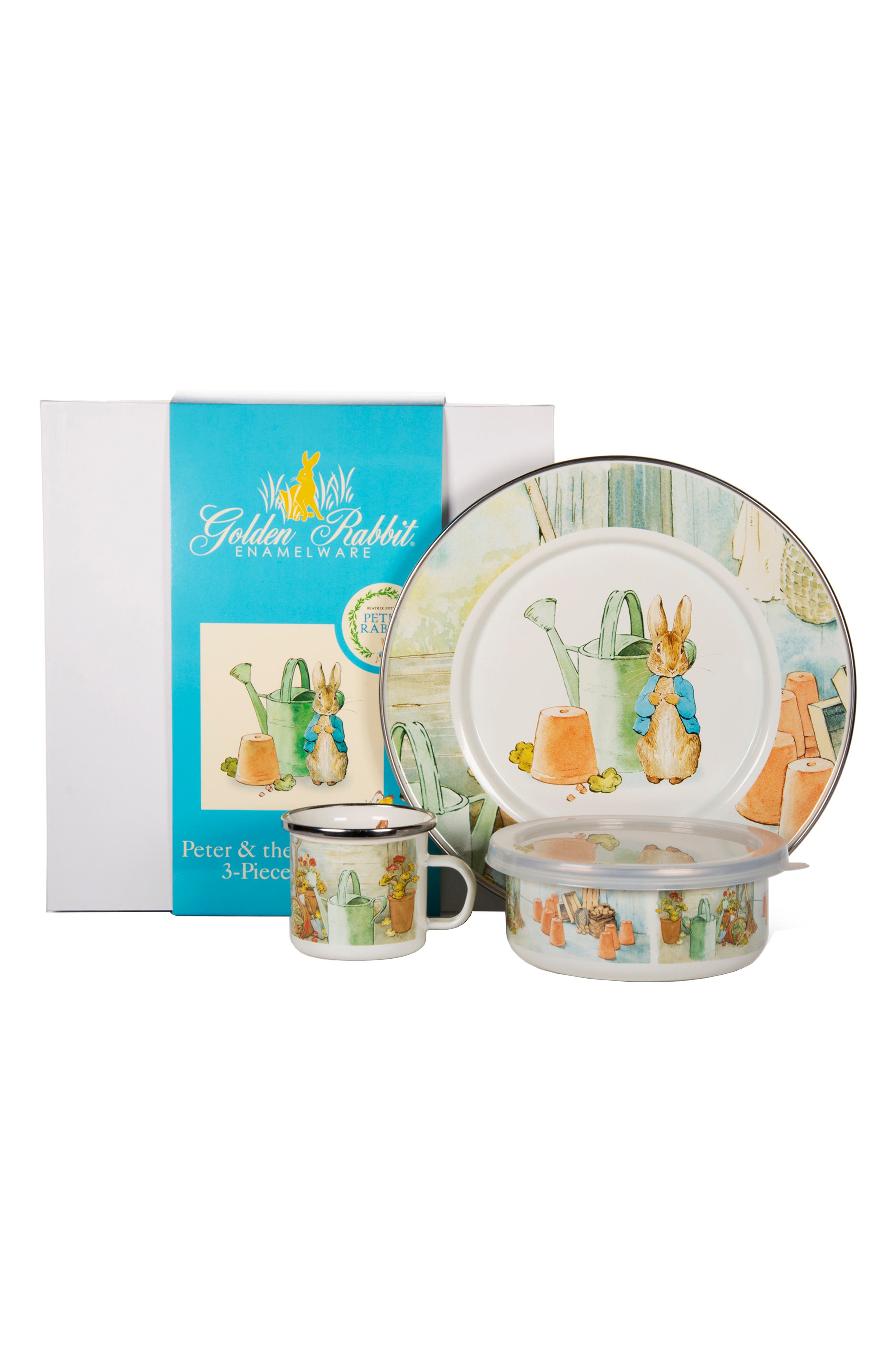 Golden Rabbit Peter Rabbit Watering Can Child's Dish Set | Nordstrom