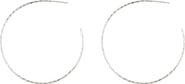 Sterling Forever Sterling Silver Hammered 2.25" Hoop Earrings