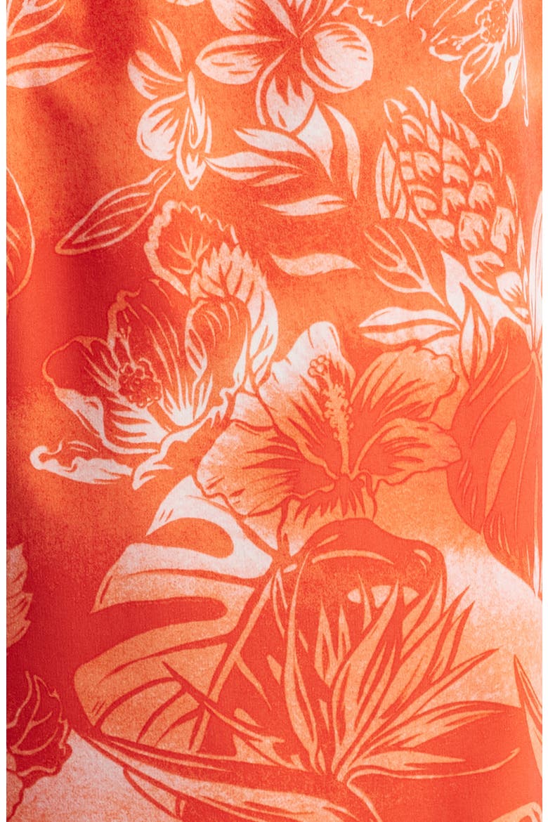 Naples Ocean Escape Floral Performance Swim Trunks, Alternate, color, ORANGE CANDY