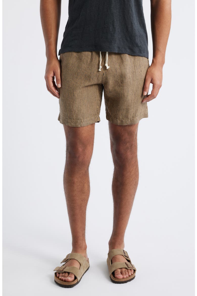 Bo Linen Drawstring Shorts, Main, color, OVERDYE CHAI