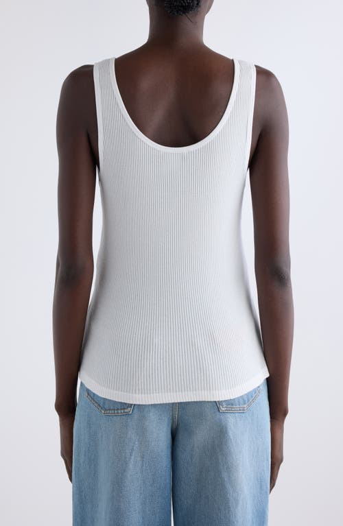 Chloé Logo Embroidered Cotton Rib Tank In White