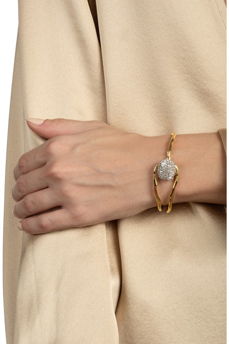Solanales Crystal Pavé Pebble Bangle Bracelet, Alternate, color, CRYSTALS