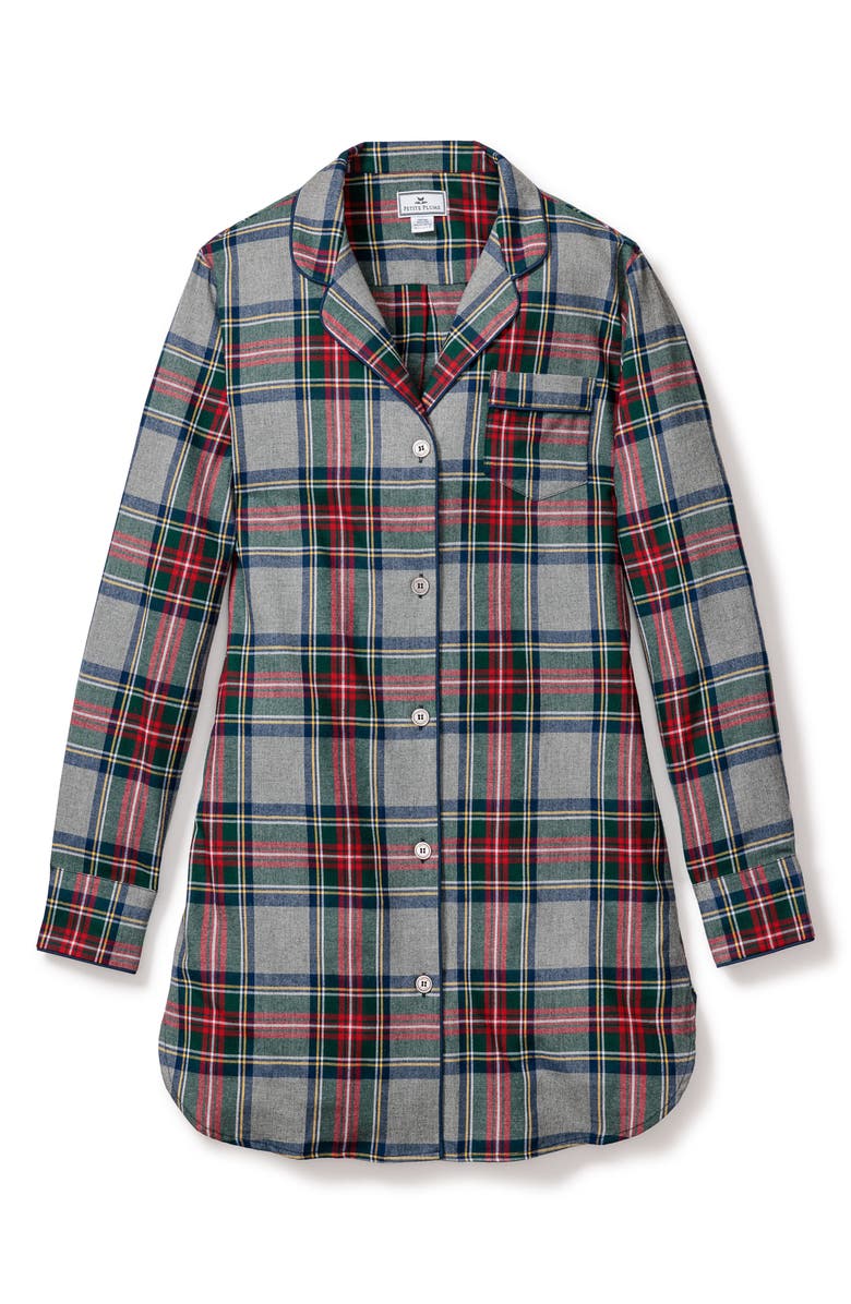 Petite Plume Westminster Tartan Cotton Nightgown, Alternate, color, 