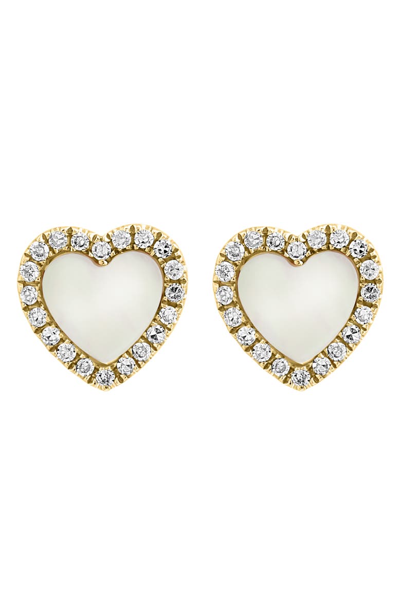 EFFY Diamond Halo Mother of Pearl Stud Earrings - 0.19 ctw, Main, color,