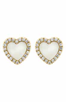 EFFY Diamond Halo Mother of Pearl Stud Earrings - 0.19 ctw