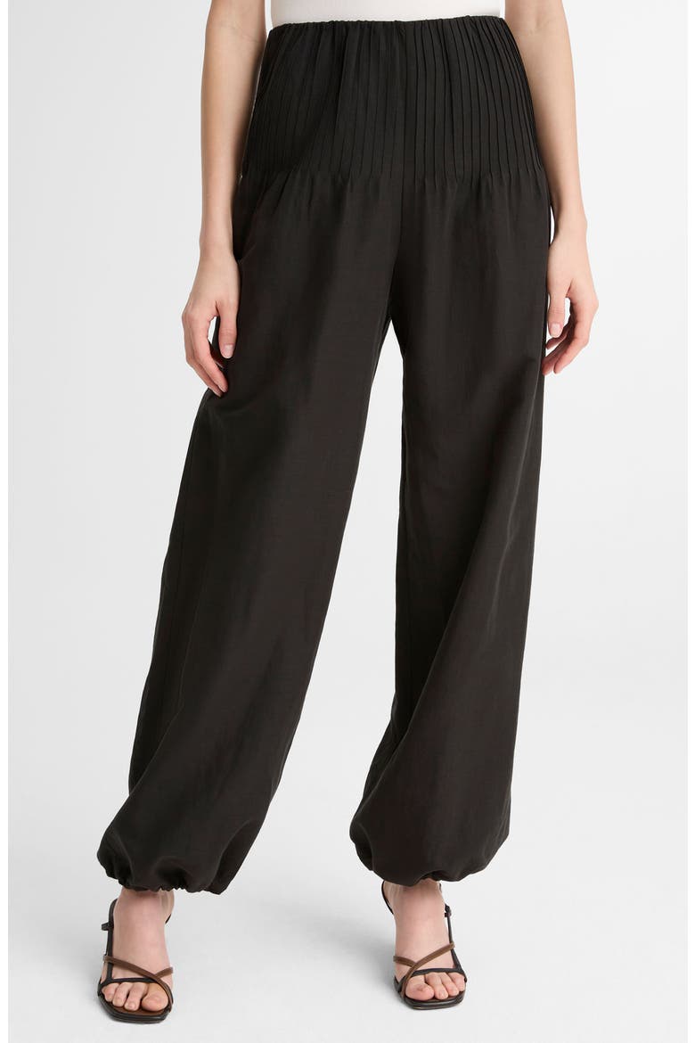 Pintuck Detail Balloon Pants, Main, color, BLACK