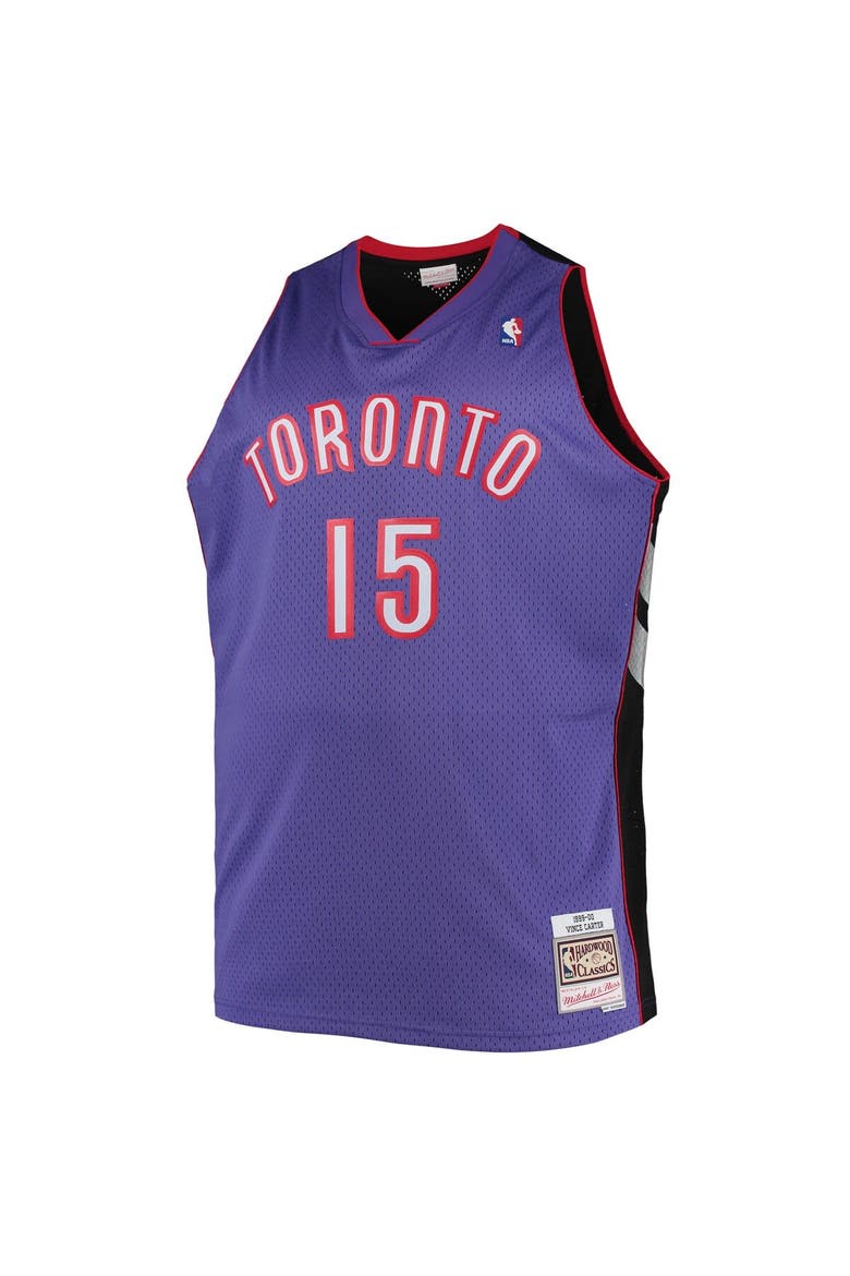 Men's Mitchell & Ness Vince Carter Purple Toronto Raptors Big & Tall 1999/00 Hardwood Classics Swingman Jersey, Alternate, color, Purple