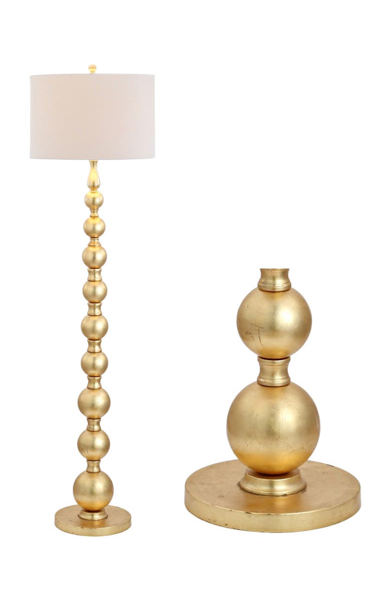 JONATHAN Y Adriana 62.5" Contemporary Transitional Metal LED Floor Lamp, Gold Painting, Main, color, Gold Painting