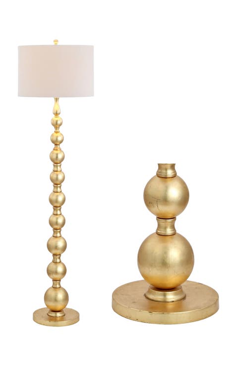 Adriana 62.5" Contemporary Transitional Metal LED Floor Lamp, Gold Painting