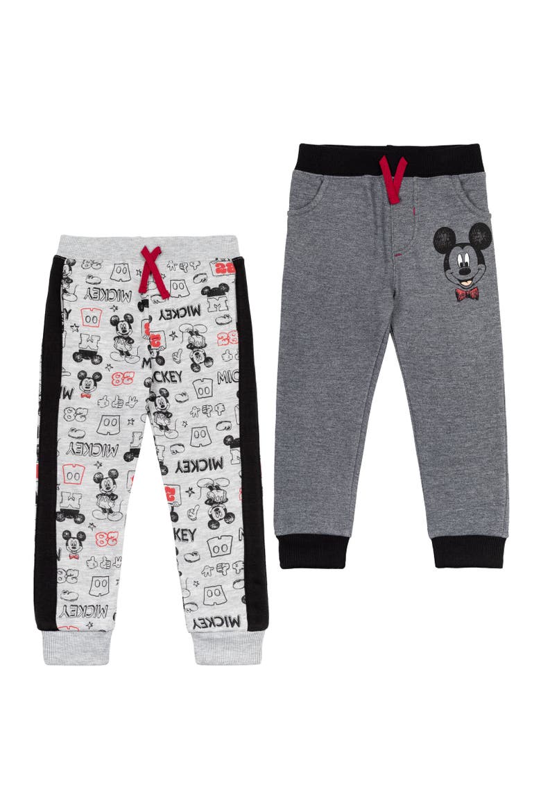 Pixar Fleece Jogger Pants 2-Pack, Main, color, Mickey Heather Grey