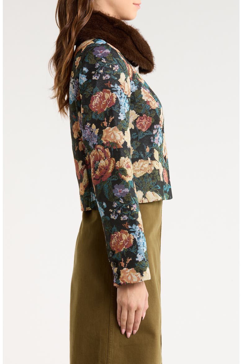 Matilda Faux Fur Trim Jacket, Alternate, color, VILLANDRY
