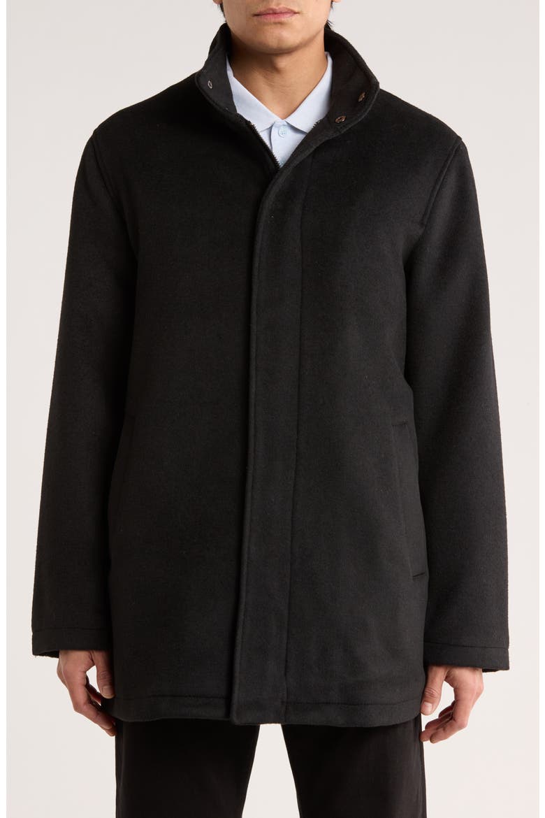 Stand Collar Coat, Main, color, BLACK