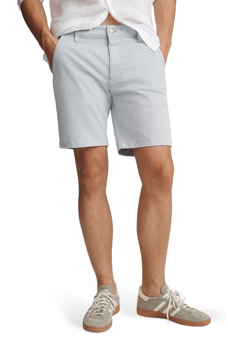 Noah Flat Front Stretch Twill Shorts, Main, color, ICE BLUE CASUAL TWILL