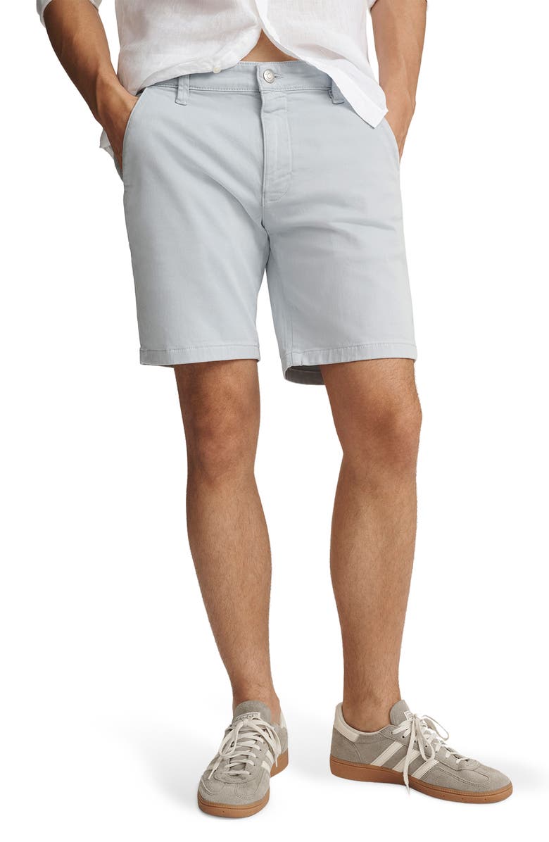 Mavi Jeans Noah Flat Front Stretch Twill Shorts, Main, color, Ice Blue Casual Twill