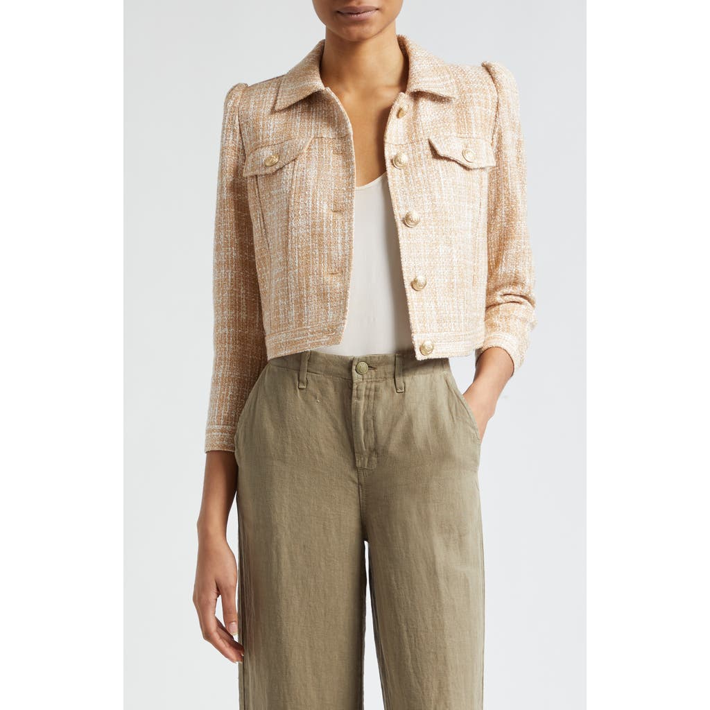 L Agence Kasey Tweed Jacket In Bone Multi