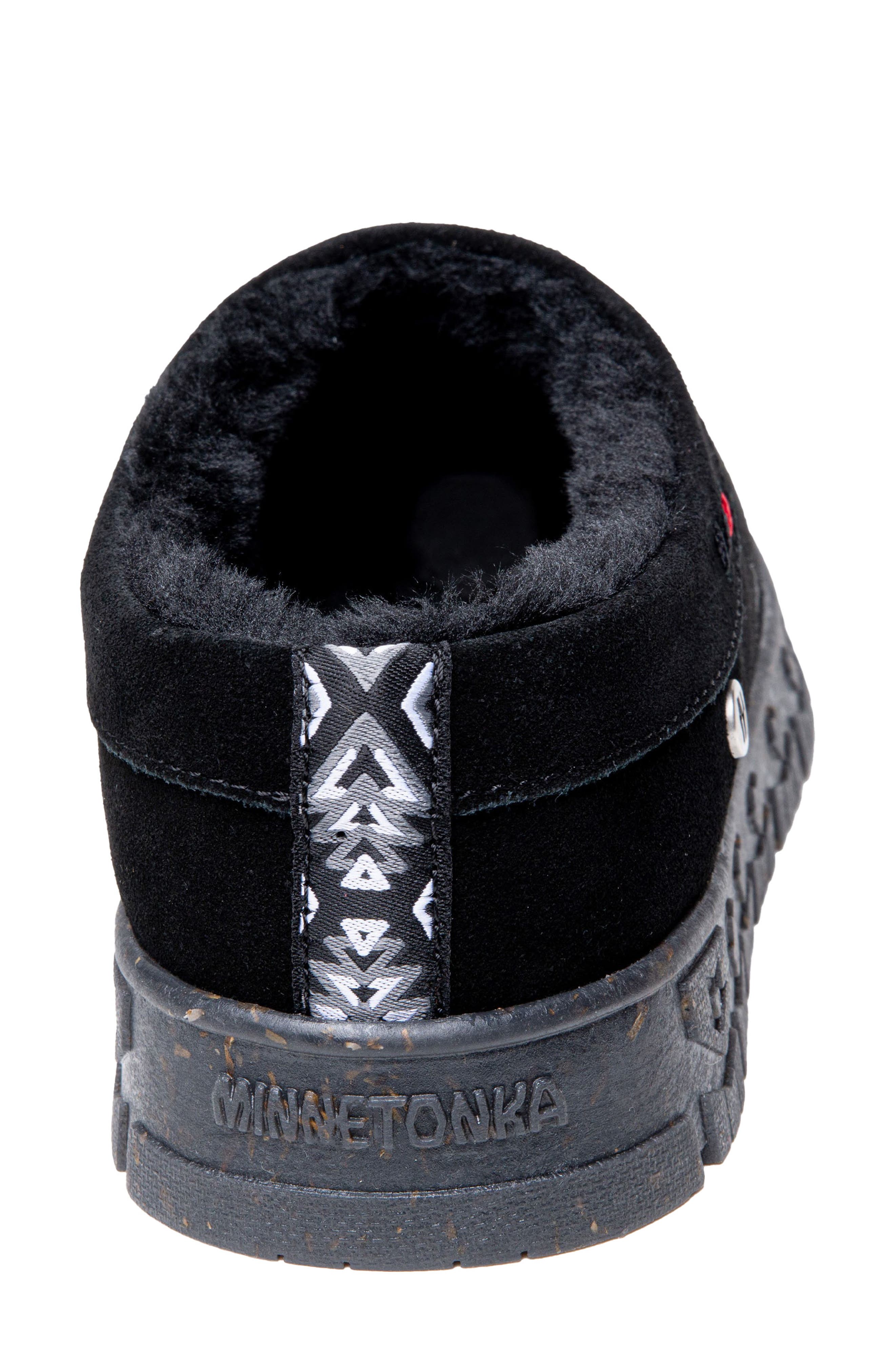 Minnetonka Neva Faux Fur Lined Slipper, Alternate, color, Black