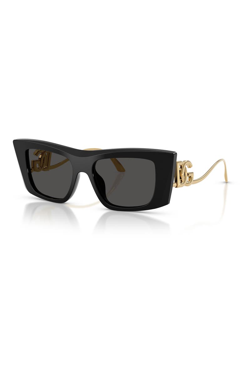 51mm Cat Eye Sunglasses, Alternate, color, BLACK/ DARK GREY