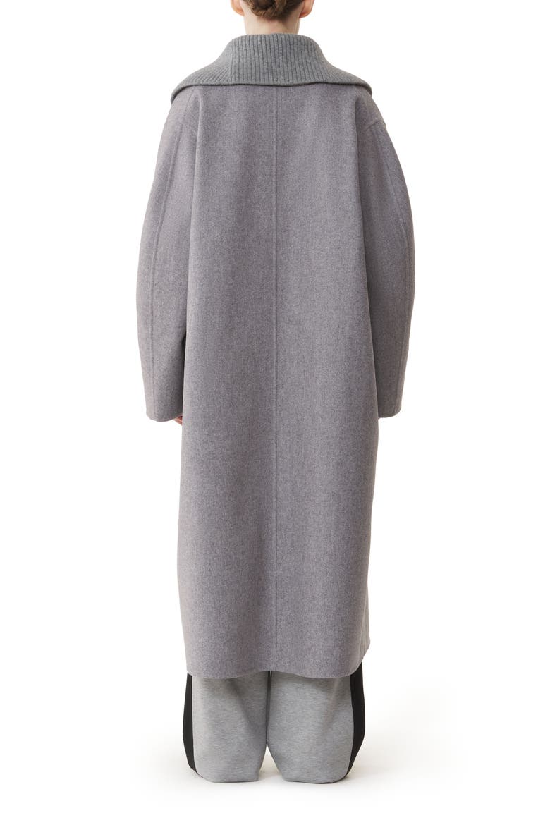 Double-Faced Coat In Wool And Cashmere, Alternate, color, Heather Grey