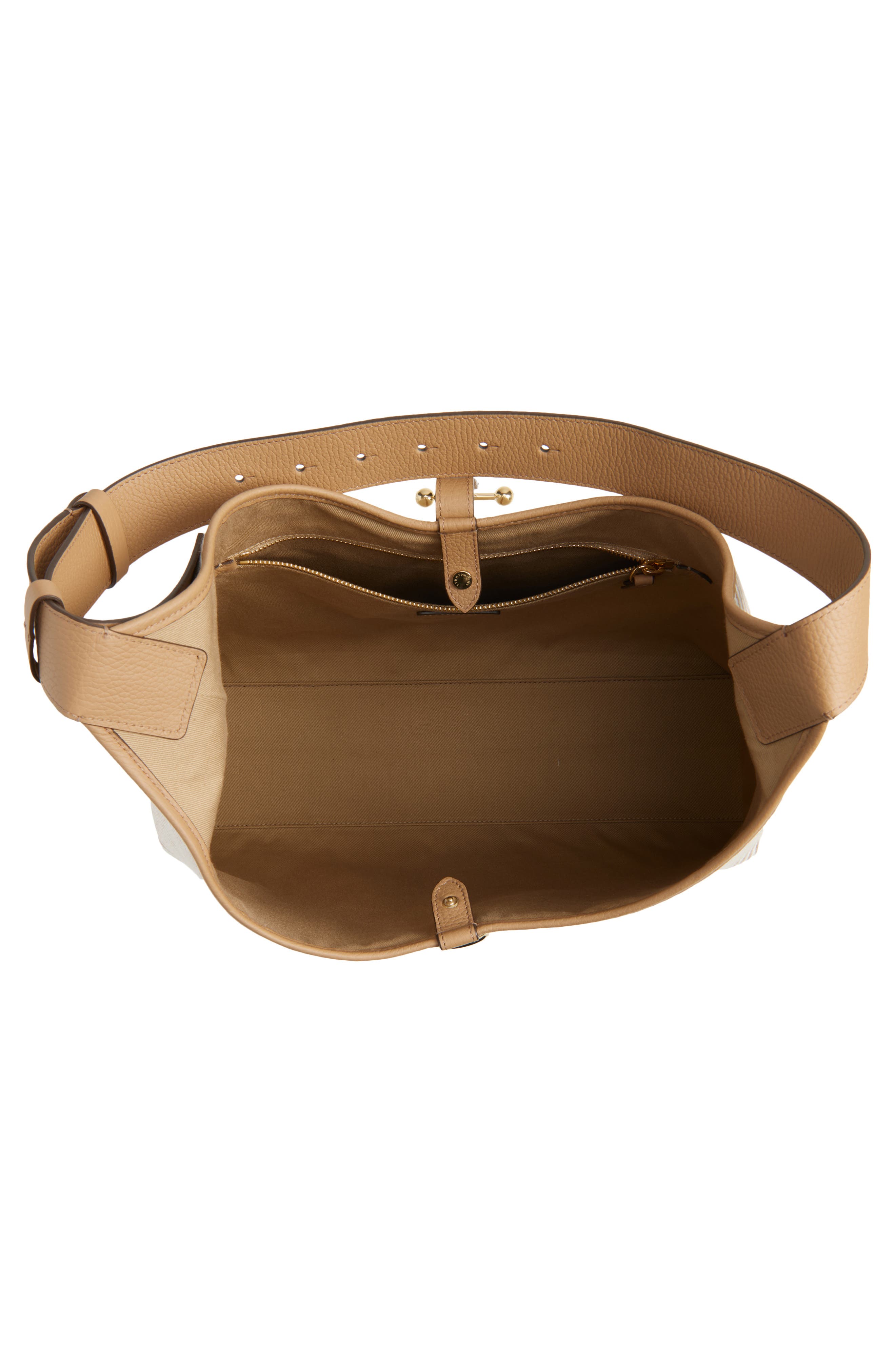 Strathberry Maxi Kite Twill Hobo Bag, Alternate, color, Caramel/ Natural