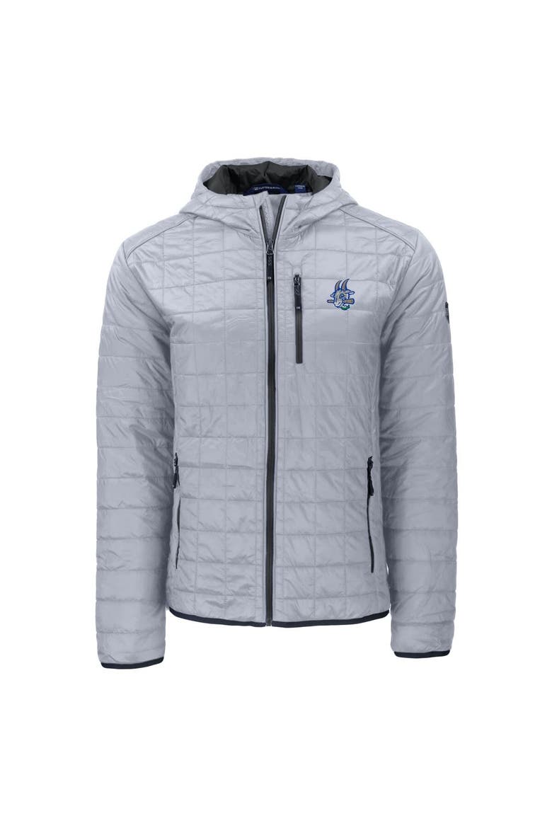 Men's Cutter & Buck  Gray Hartford Yard Goats Rainier PrimaLoft Eco Full-Zip Hooded Jacket, Alternate, color, Gray