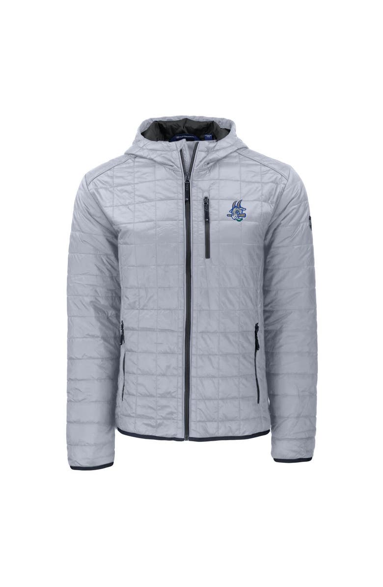 Cutter & Buck Men's Cutter & Buck Gray Hartford Yard Goats Rainier PrimaLoft Eco Full-Zip Hooded Jacket, Alternate, color,