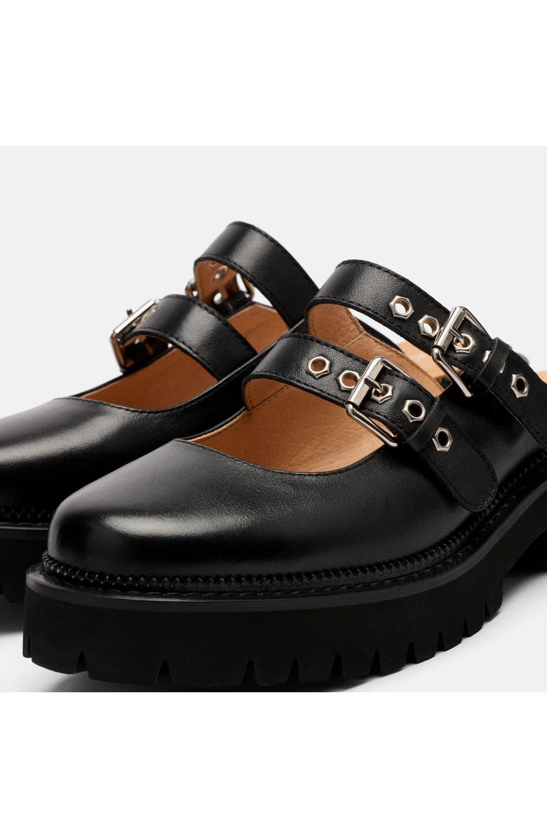 MARC NOLAN Lexi Leather Double-Buckle Lug Mules, Alternate, color, Black