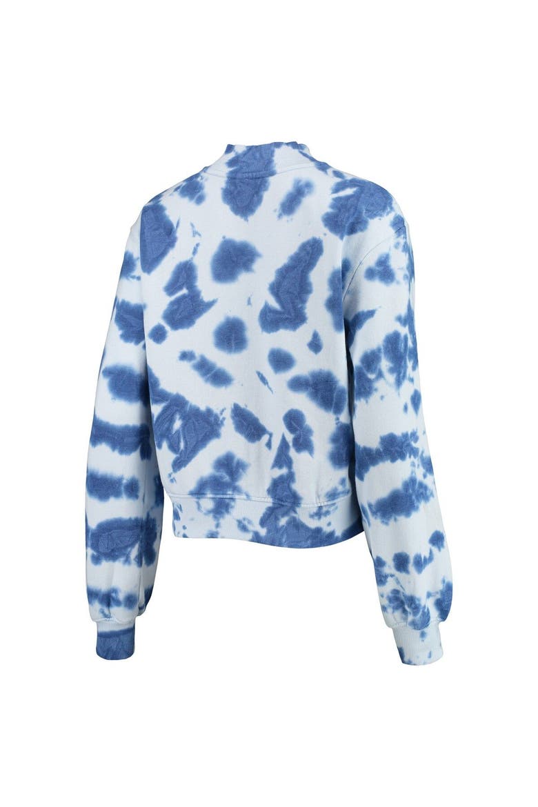 Women's Junk Food Navy New England Patriots Tie-Dye Cropped Pullover Sweatshirt, Alternate, color, Navy