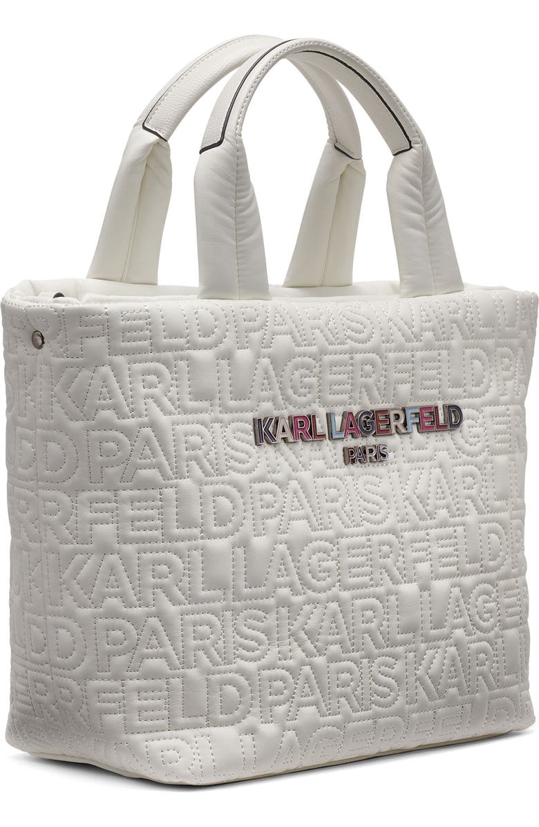 KARL LAGERFELD PARIS Voyage Med Tote, Alternate, color, White Multi