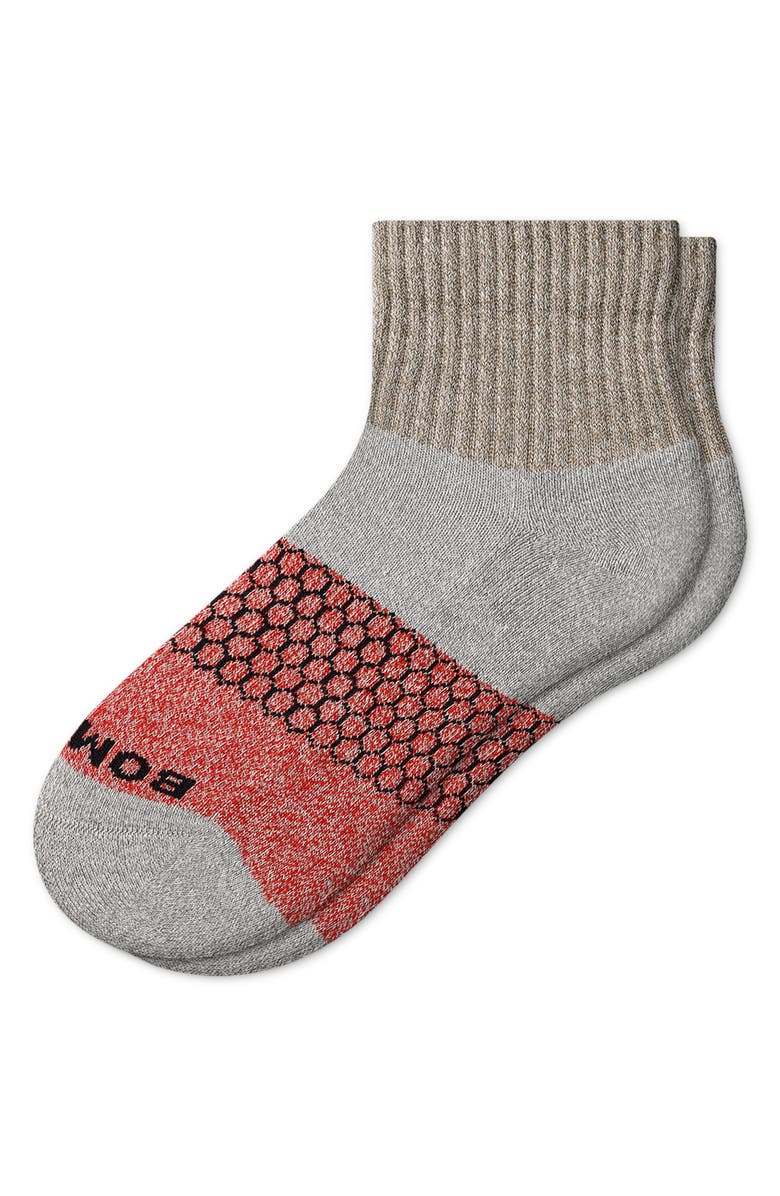 Bombas Triblock Marled Quarter Socks, Main, color,