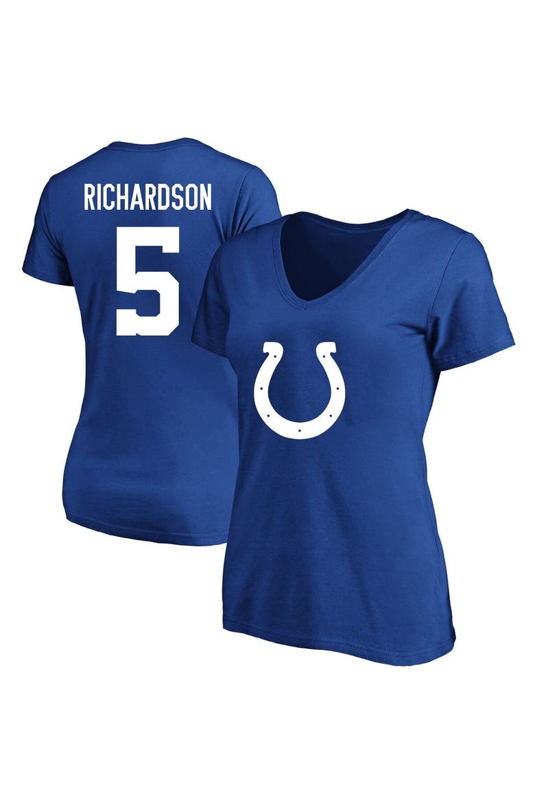 Women's Anthony Richardson Royal Indianapolis Colts Plus Size Fair Catch Name & Number V-Neck T-Shirt, Main, color, Royal