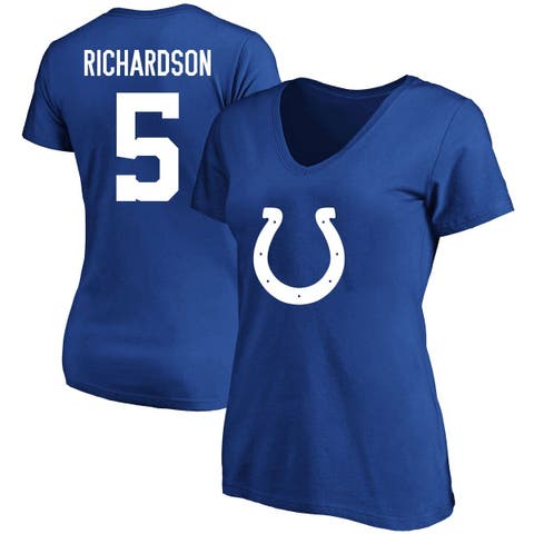 Women's Anthony Richardson Royal Indianapolis Colts Plus Size Fair Catch Name & Number V-Neck T-Shirt