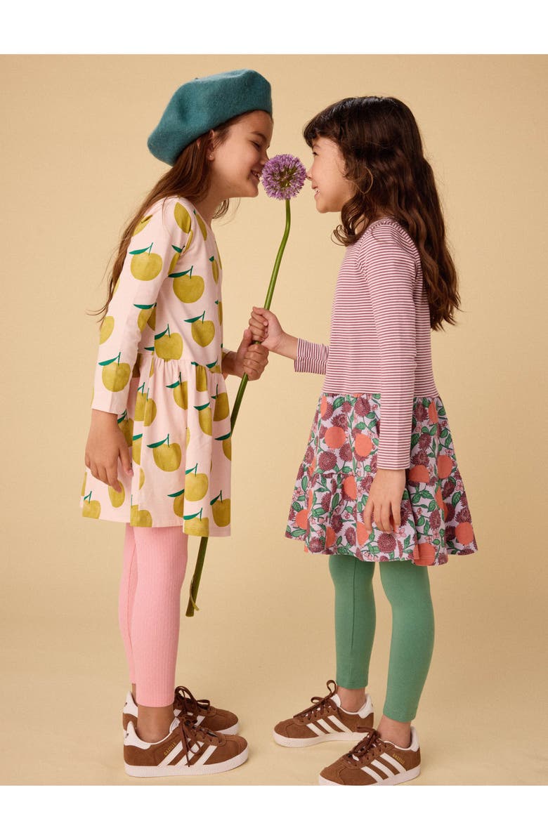 Tea Collection Long Sleeve Skirted Dress, Alternate, color, Asian Pear