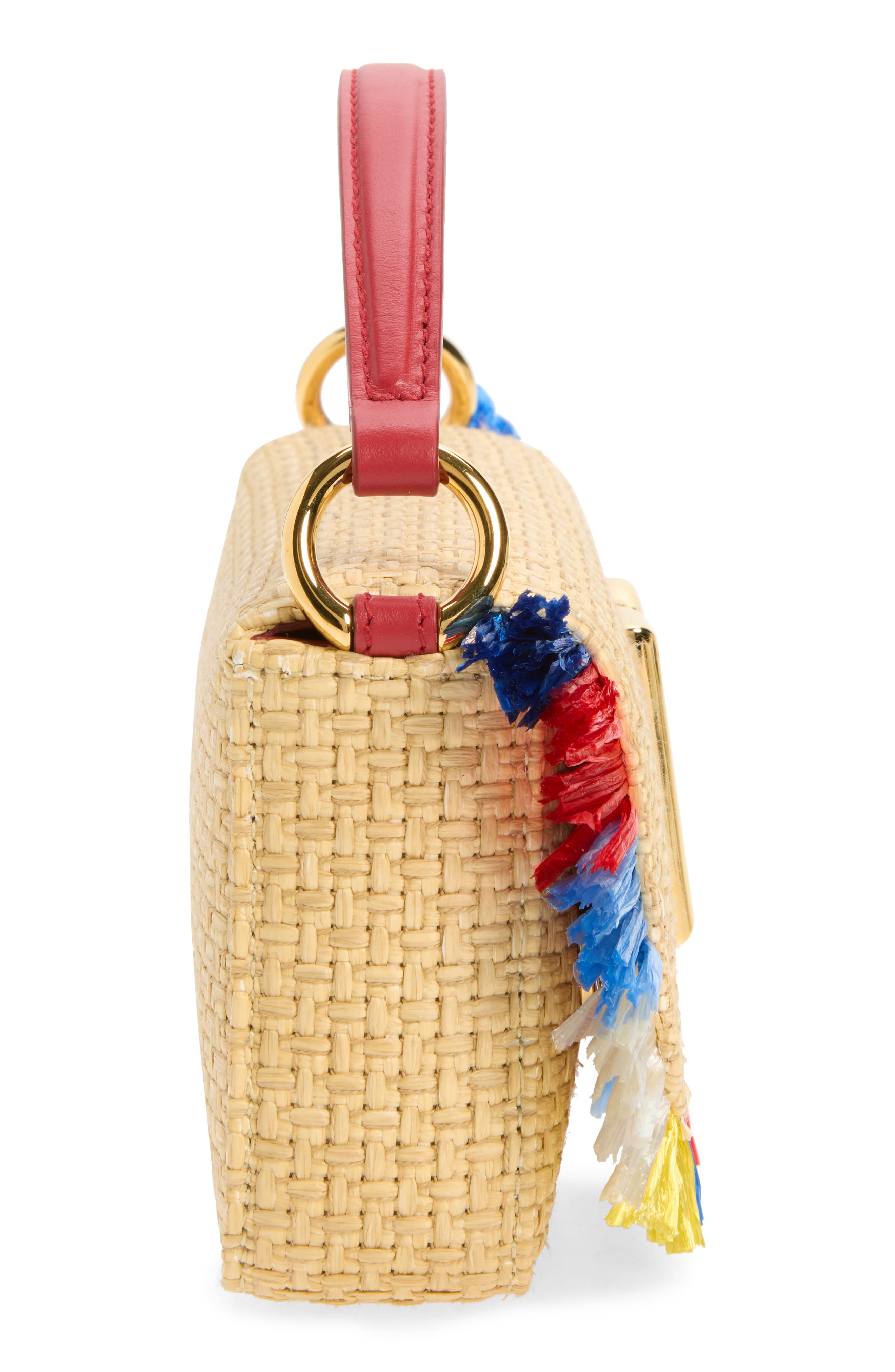 3.5 Raffia Shoulder Bag, Alternate, color, 8N084 NATURALE/ MULTICOLOR
