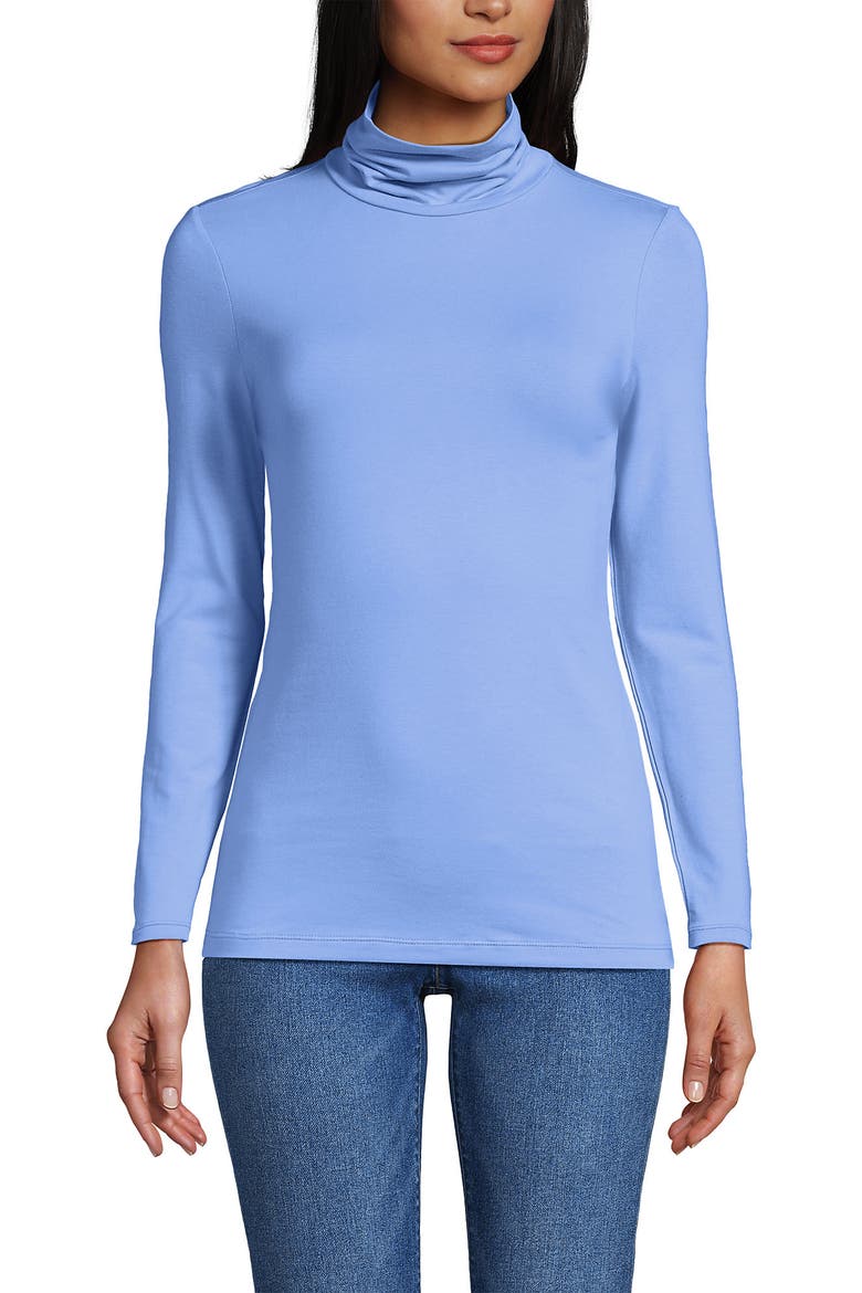 Lightweight Jersey Long Sleeve Turtleneck, Alternate, color, Clear Blue Sky
