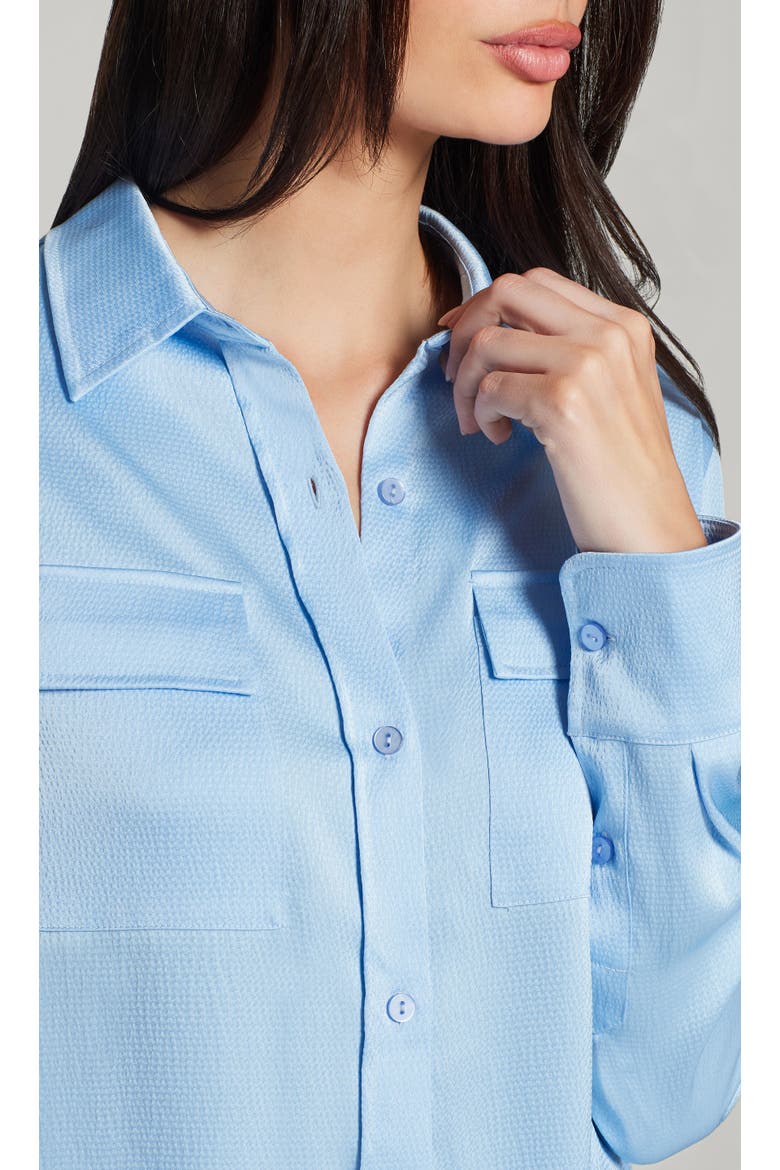 Lanier Hammered Satin Shirt, Alternate, color, Light Blue